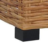 Voetensteun met kussen natuurlijk rattan - thumbnail