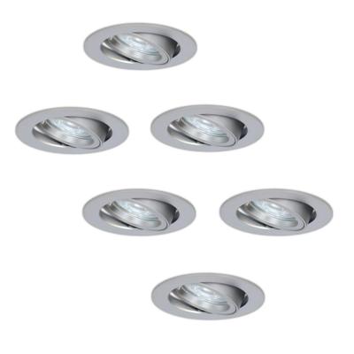 6x Jose LED Inbouwspots - 4W 450 Lumen - 6500K - Kantelbaar - RVS