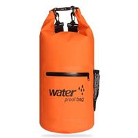 Buiten waterdichte droge dubbele schouderriem Bag droog Sack PVC Barrel tas capaciteit: 10L(Orange) - thumbnail