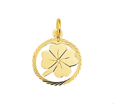 TFT Hanger Geelgoud Klavertje Gediamanteerd