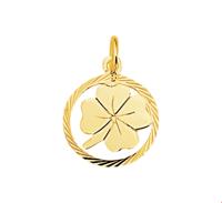 TFT Hanger Geelgoud Klavertje Gediamanteerd - thumbnail