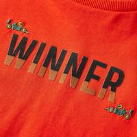 Kindershirt met lange mouwen winner-print 92 felroranje - thumbnail