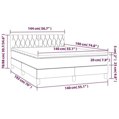 Boxspring met matras en LED stof crèmekleurig 140x190 cm - thumbnail