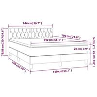Boxspring met matras en LED stof crèmekleurig 140x190 cm - thumbnail