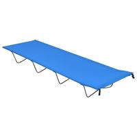 Campingbed 180x60x19 cm oxford stof en staal blauw - thumbnail