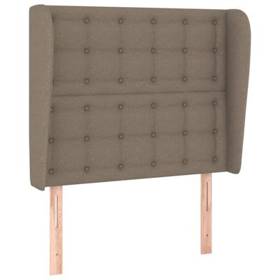 Hoofdbord met randen 93x23x118/128 cm stof taupe