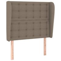 Hoofdbord met randen 93x23x118/128 cm stof taupe - thumbnail