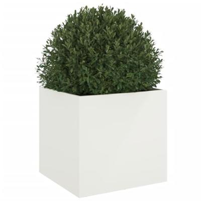VidaXL Plantenbak 49x47x46 cm staal wit VidaXL Plantenbak 49x47x46 cm staal wit