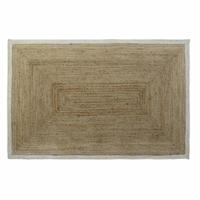 Tapijt DKD Home Decor Scandi Polyester Katoen Wit Lichtbruin Jute 120 x 180 x 1 cm - thumbnail