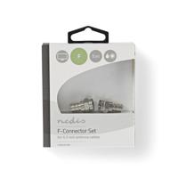 Nedis CSBW41913ME F-connector Weerbestendig Mannelijk - Voor 5,5 Mm Coaxkabels 2 Stuks Metaal - thumbnail