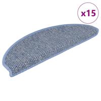 VidaXL Trapmatten zelfklevend 15 st sisal-look 65x21x4 cm blauw - thumbnail