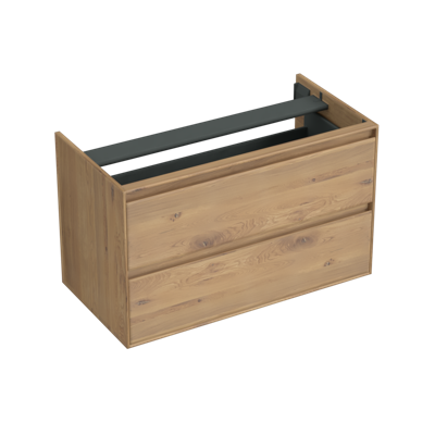 Onderkast Forzalaqua Reno 100x51x60 Cm 2 Lades Softclose Eiken Oyster