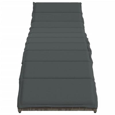 Ligbedden 2 st met kussens poly rattan grijs - thumbnail