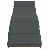 Ligbedden 2 st met kussens poly rattan grijs - thumbnail