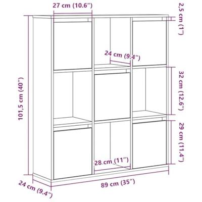 Boekenkast 89x24x101,5 cm bewerkt hout sonoma eikenkleurig
