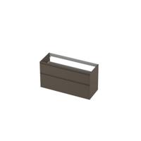 INK - Onderkast 2 Laden Greeploos Gelakt 45gr A-symmetrisch - 1200x450x650 Mm - Mat Taupe - thumbnail