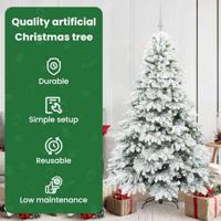 VidaXL Kunstkerstboom met 300 led met standaard wit 180 cm pe en pvc - thumbnail