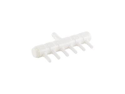 Luchtverdeler kunststof 9MM 6 uitgangen zonder kraan