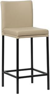 Taupe leren moderne barkruk Break - poot vierkant zwart - Toledo Leer Mastic (taupe leer)