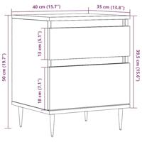 Nachtkastjes 2 st 40x35x50 cm bewerkt hout oud houtkleurig - thumbnail