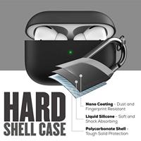 KeyBudz AirPods Pro Case met sleutelhanger Hybrid Shell serie compatibel met AirPod Pro Case Cover (zwart) - thumbnail