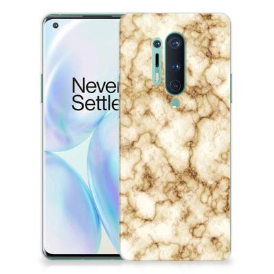 OnePlus 8 Pro | TPU | Siliconen hoesje | Marmer Goud