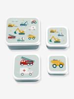 Set van 4 lunchtrommels voor jongens VOERTUIGEN A Little Lovely Company bleekblauw - thumbnail