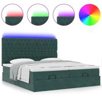 Ottoman bed met matrassen en LED's 160x200cm fluweel - thumbnail