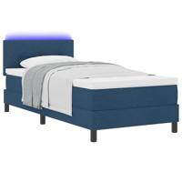 Boxspring bed met matras met hoofdeinde Blauw 90 x 190 cm Stof - thumbnail