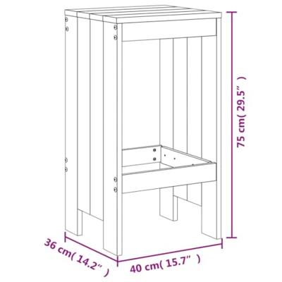 Barkrukken 2 st 40x36x75 cm massief grenenhout zwart Barkrukken 2 st 40x36x75 cm massief grenenhout zwart