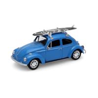 Welly Volkswagen Kever met Surfplank - schaal 1:34 - Blauw - thumbnail
