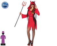 Kostuums voor Volwassenen Rood Demon (1 Onderdelen) Maat XL - thumbnail