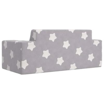 Kinderbank 2-zits met sterren zacht pluche lichtgrijs Kinderbank 2-zits met sterren zacht pluche lichtgrijs