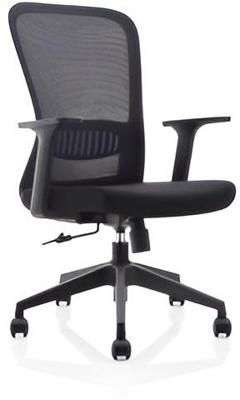 ergonomische bureaustoel, kunststof voetkruis, zwart, set van 2 stoelen