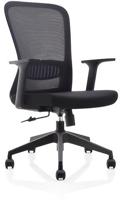 ergonomische bureaustoel, kunststof voetkruis, zwart, set van 2 stoelen - thumbnail