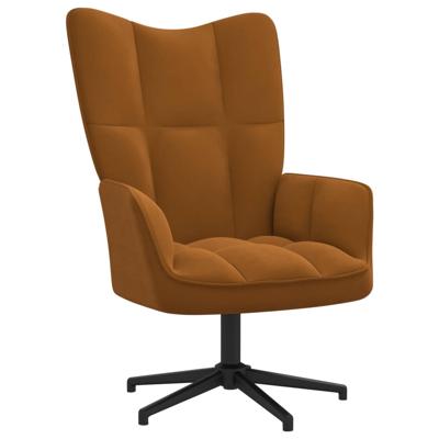 Relaxstoel fluweel bruin