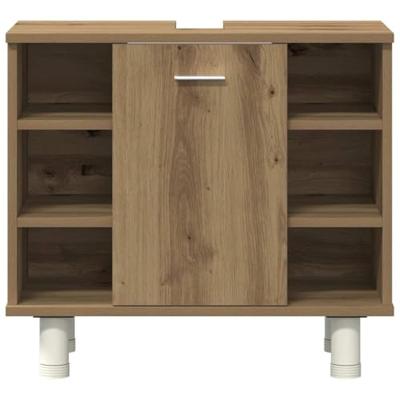 3-delige Badkamermeubelset bewerkt hout artisanaal eikenkleur