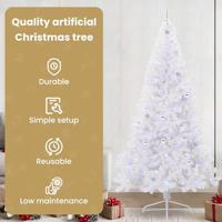 Kunstkerstboom met 300 LED Wit 240 cm PVC en staal - thumbnail