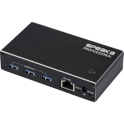 SpeaKa Professional HDMI 2.1 Slim KVM 2X1 USB3.0 +IR, Black HDMI-switch HDMI 3840 x 2160 Pixel