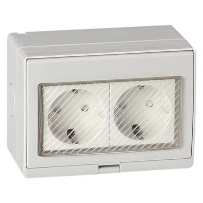 Outdoor IP55 waterdichte dubbele aansluiting EU stekker Outdoor IP55 waterdichte dubbele aansluiting EU stekker