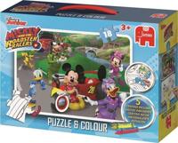 Jumbo legpuzzel/kleurplaat Disney Mickey Mouse 18 stukjes - thumbnail