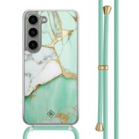 Samsung Galaxy S23 hoesje met mint koord - Marmer mintgroen - thumbnail