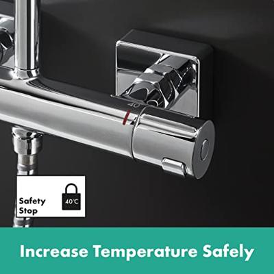 Hansgrohe Regendouche set Vernis Shape Showerpipe 230 1 Jet met Douchethermostaat Green Chroom