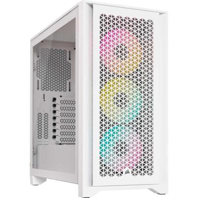 Case per PC - Corsair - ICUE 4000D RGB Airflow - Torre centrale - 3 AF120 RGB Elite - Ventile bianchi