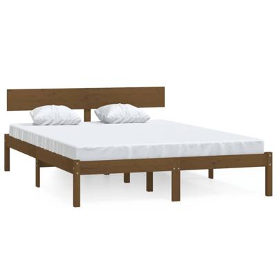 Bedframe massief grenenhout honingbruin 120x200 cm