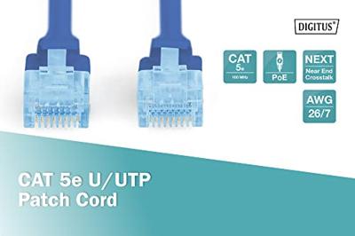 Digitus DK-1511-005/B RJ45 Netwerkkabel, patchkabel CAT 5e U/UTP 0.50 m Blauw 1 stuk(s)