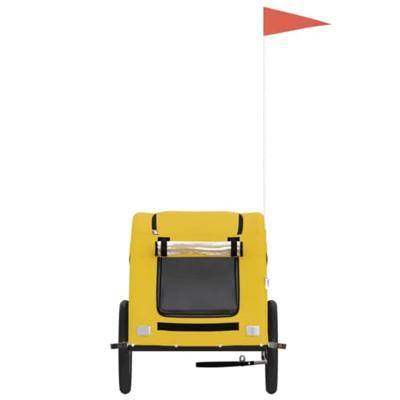 Hondenfietstrailer oxford stof en ijzer geel - thumbnail