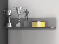 Wandplank PIKA 90 cm grafiet/lichtgrijs - thumbnail