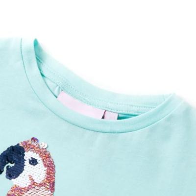Kindershirt 128 lichtzeeblauw