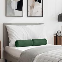 Bolster Kussens 2 pcs Donkergroen 15 x 40 cm Katoen Stof - thumbnail